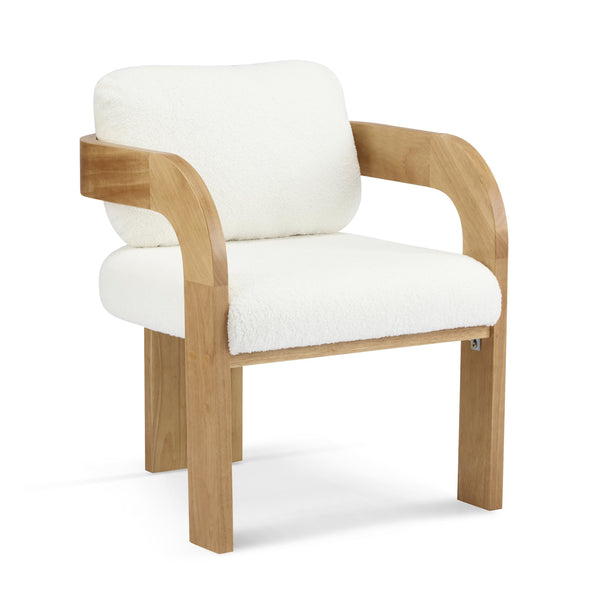 English Elm Christopher Knight Home® - 2-Pack Dining Chairs with Pillow Back and Curved Arms, Foam Seat Comfort, Sturdy Rubber Wood Frame White+Natural N779P298399C