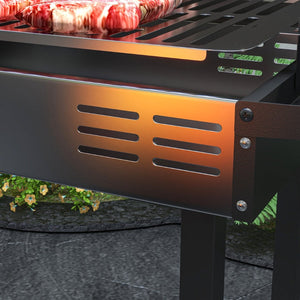 English Elm Outsunny Charcoal Rotisserie Roaster with Dual Cooking Zones and Foldable Prep Shelves W2225P174314