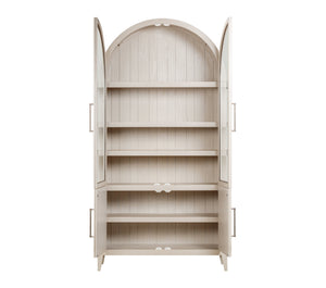 Basset Mirror Fynn Light Oak Display Cabinet - Modern Meets Traditional With Adjustable Shelves & Antique Nickel Accents Gray Wood,Glass 3311-lr-500