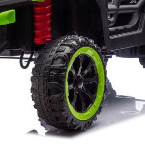 English Elm 24v Two Seat Kids Electric Dump Truck Six Wheel 4wd Utv with Parental Remote Green W1578P268992