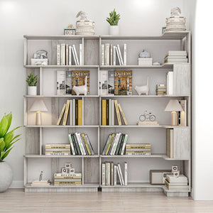 English Elm 90 Cm Modular Corner Bookcase Set of 2 Flexible Display Shelving for Home Office W2899S00015