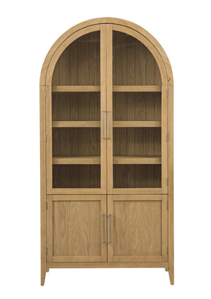 Basset Mirror Fynn Blonde Oak Display Cabinet - Elegant Modern Design With Adjustable Shelves For Custom Displays Tan Wood,Glass 3312-lr-500