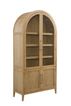Basset Mirror Fynn Blonde Oak Display Cabinet - Elegant Modern Design With Adjustable Shelves For Custom Displays Tan Wood,Glass 3312-lr-500