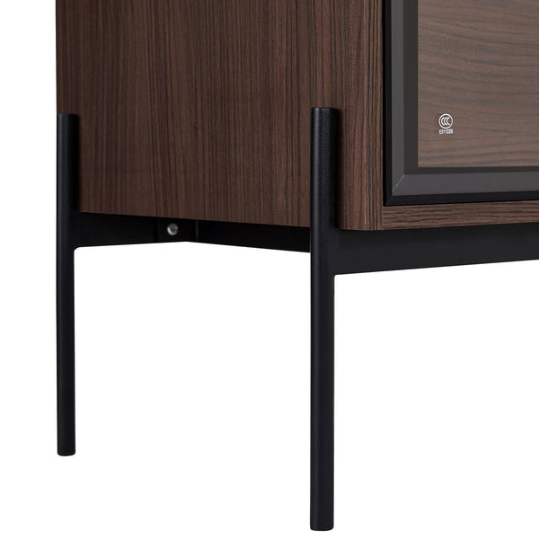 English Elm 51.2'' Freestanding Display Cabinet With Led Lights, Adjustable Glass Shelves & Hidden Storage – Walnut N845P261794D