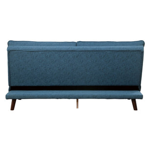 English Elm Casual Blue Textured Fabric Sleeper Sofa with Adjustable Back for Studio or Guest Room B011P261200