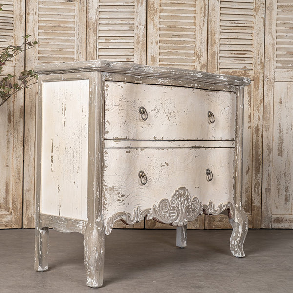 English Elm Vintage Double-Drawer Wooden Cabinet - Farmhouse Charm For Stylish Living Spaces & Rustic Gifts W2946P241497-GIGA