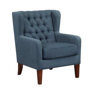 English Elm Classic Wingback Button-tufted Accent Chair Plush Foam Seat Solid Wood Legs Formal Style B011P419468