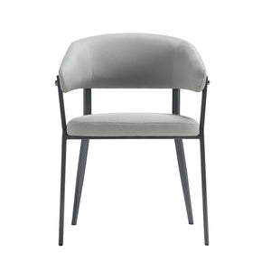 English Elm Belle Metal Upholstered Dining Chair in Stone Gray — Plush Foam Seat, Curved Back, Commercial Grade Modern Design B365P397750