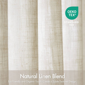 English Elm 2-piece Pinch Pleat Poly Linen Curtain Panels Tailored Formal Drape for Any Room Ivory B035P482983