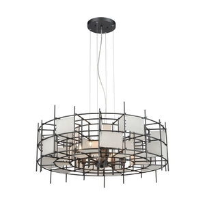 Spanish Alabaster 32'' Wide 8-Light Chandelier - Dark Graphite 33146/8 Elk Lighting