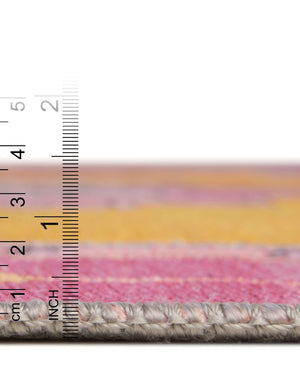 Unique Loom Timeless Thomas Machine Made Medallion Rug Yellow, Green/Ivory/Violet/Orange 7' 7" x 7' 7"