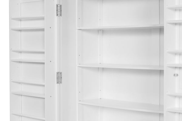 English Elm Topmax Freestanding Pine Wood Kitchen Pantry Cabinet with Wine Rack White SP000070AAK
