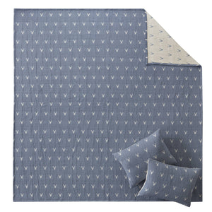 English Elm 3 Luxe Matelassé Coverlet Set Full/Queen with Two Standard Shams – Lightweight Polyester, Textured Elegance Blue 18.7 L x 14.76 W x 5.32 H B035P366538