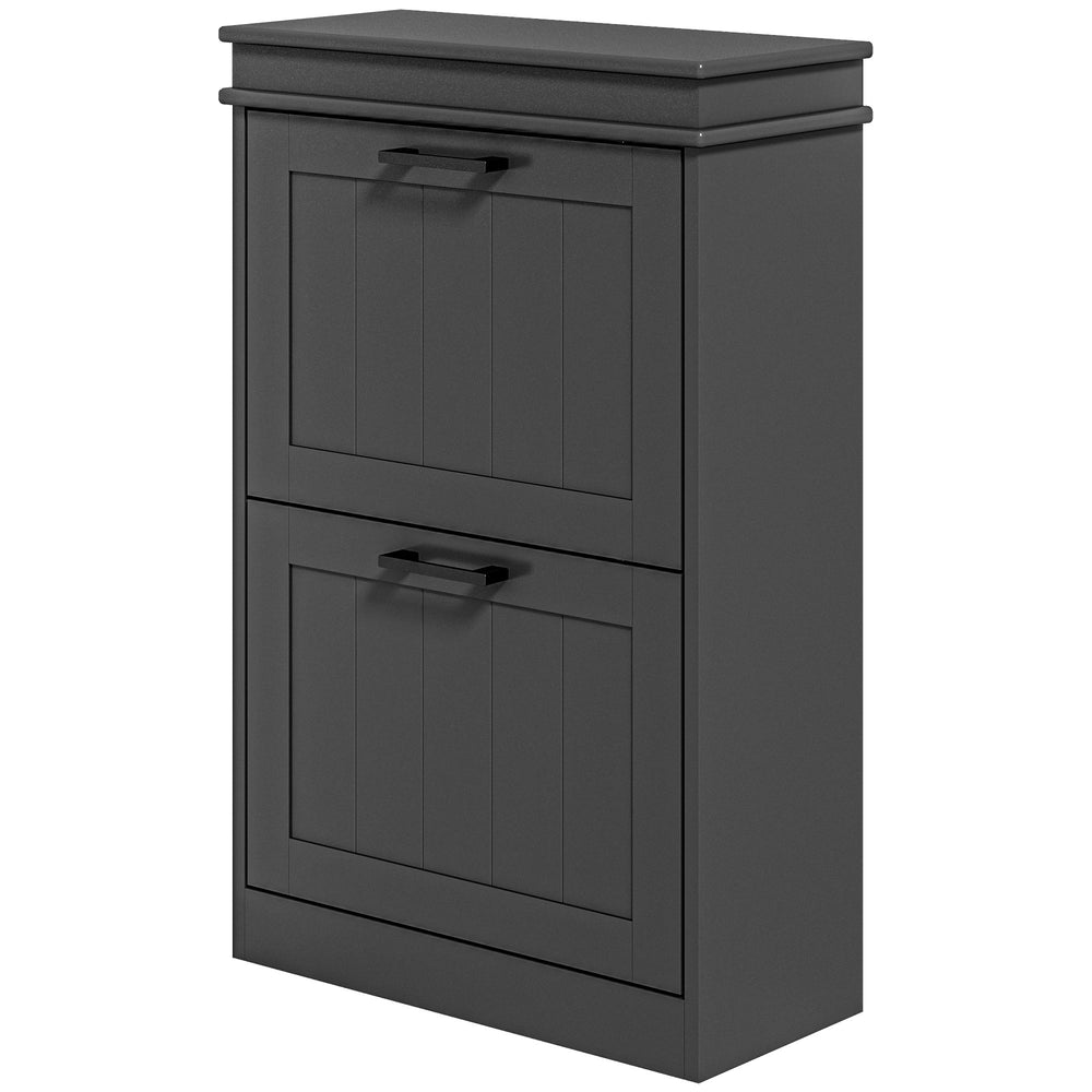 English Elm Homcom Slim Shoe Cabinet For Entryway – Stylish 10-Pair Storage With Adjustable Shelves & Safety Features W2225P229388