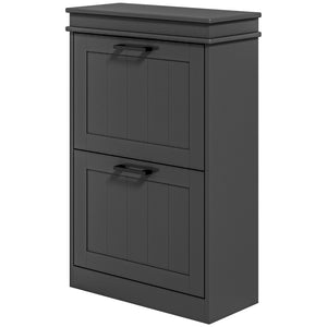 English Elm Homcom Slim Shoe Cabinet For Entryway – Stylish 10-Pair Storage With Adjustable Shelves & Safety Features W2225P229388