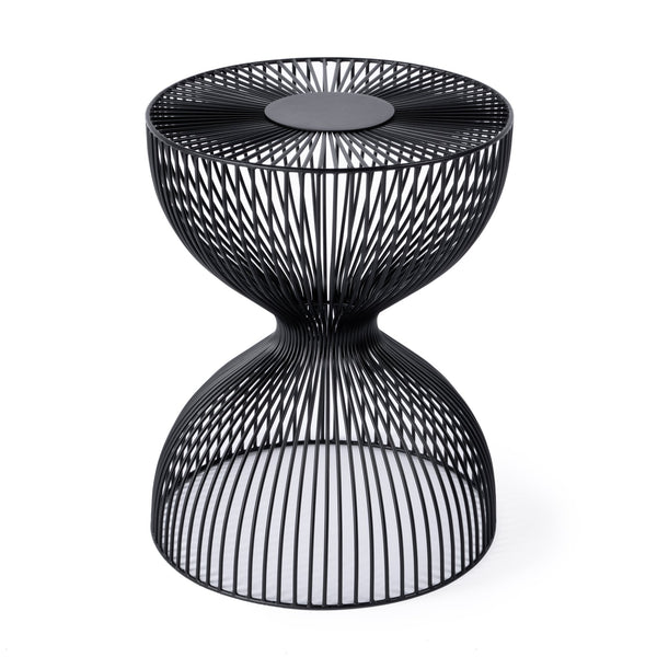 Butler Specialty Nicola Round Metal Outdoor Side Table - Elegant Iron Cage Design For Modern Charm In Any Space Black Iron 3318437-butler