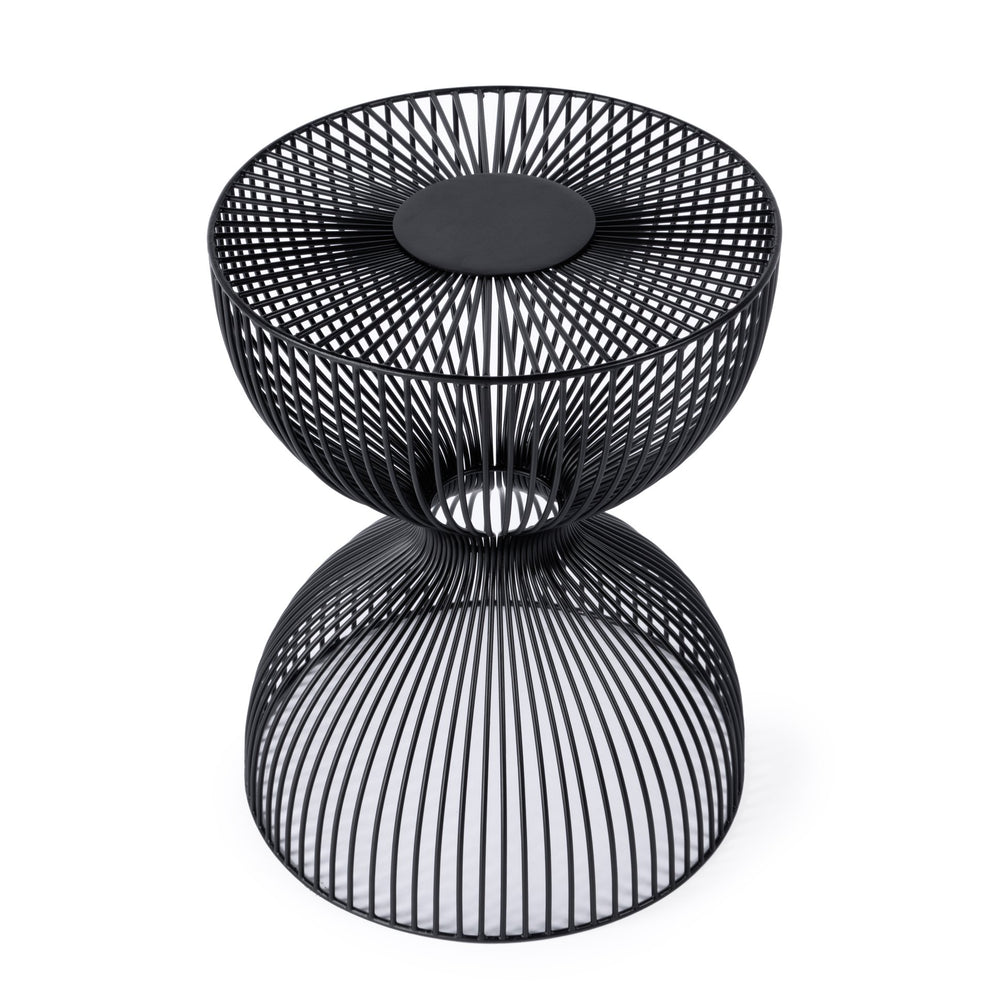 Butler Specialty Nicola Round Metal Outdoor Side Table - Elegant Iron Cage Design For Modern Charm In Any Space Black Iron 3318437-butler