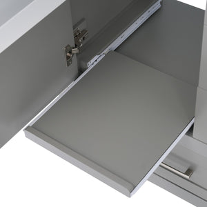 English Elm 30" Gray Bathroom Vanity with Ceramic Sink, Solid Wood Frame, Soft-Close Door & 3 Drawers for Organized Style N729P177787E