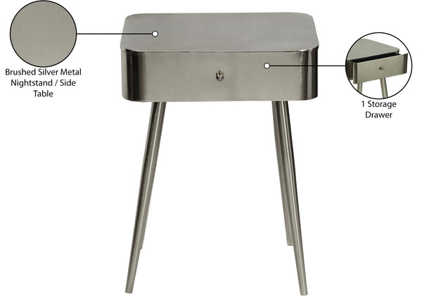 Rylan Night Stand 331Silver Meridian Furniture