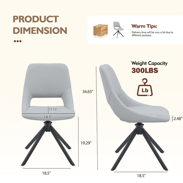 English Elm Dining Chairs Set Of 4 - Modern Swivel Seating With Scratch-Resistant Pu Leather & Gold Mesh Accents W3493P347173