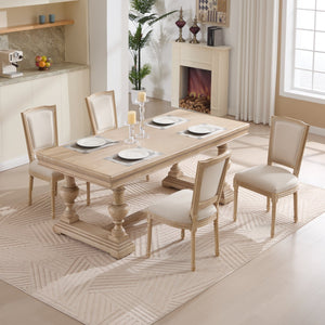 English Elm French Country Dining Chairs Set Of 2 - Upholstered T-Back Design For Elegant Dining & Living Spaces W3426P324548