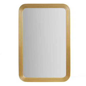 English Elm Rounded Rounded Rectangle Fluted Wall Mirror Gold Antique Metal Frame 23x35 Keyhole Hanger Indoor B035P266695
