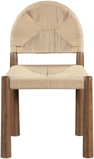 Meridian Furniture Bohemia Seagrass Cord Woven Dining Chair with Solid Walnut Tapered Legs Natural 332-C