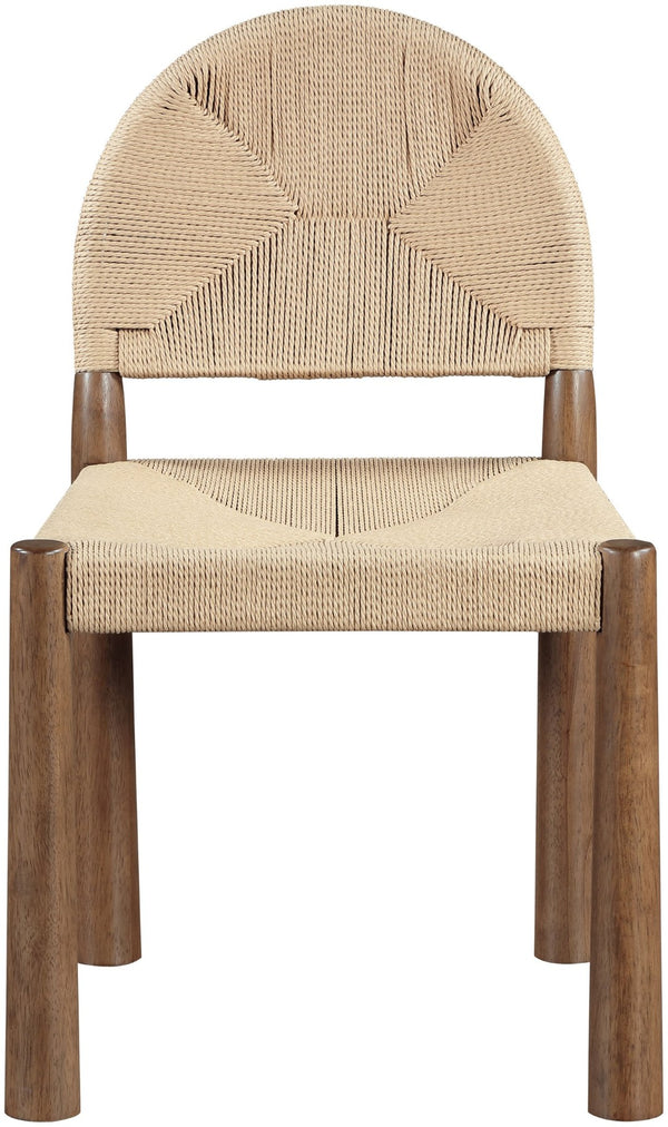Meridian Furniture Bohemia Seagrass Cord Woven Dining Chair with Solid Walnut Tapered Legs Natural 332-C