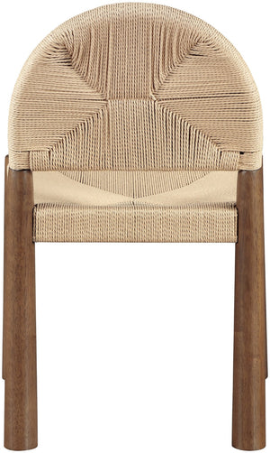 Meridian Furniture Bohemia Seagrass Cord Woven Dining Chair with Solid Walnut Tapered Legs Natural 332-C