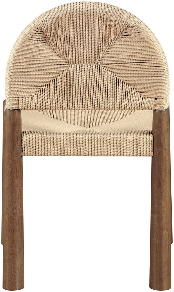 Meridian Furniture Bohemia Seagrass Cord Woven Dining Chair with Solid Walnut Tapered Legs Natural 332-C