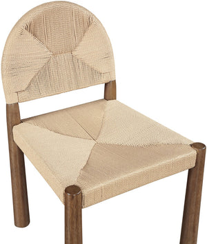 Meridian Furniture Bohemia Seagrass Cord Woven Dining Chair with Solid Walnut Tapered Legs Natural 332-C