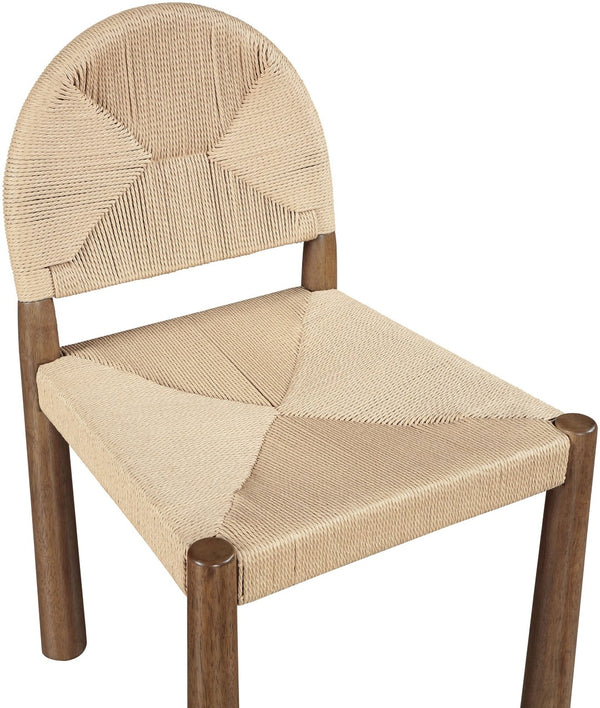 Meridian Furniture Bohemia Seagrass Cord Woven Dining Chair with Solid Walnut Tapered Legs Natural 332-C