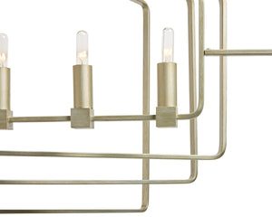 Sunpan RAIDEN Chandelier - Modern Geometric Design in Champagne Gold for Dining Rooms & Entryways Lighting 107937