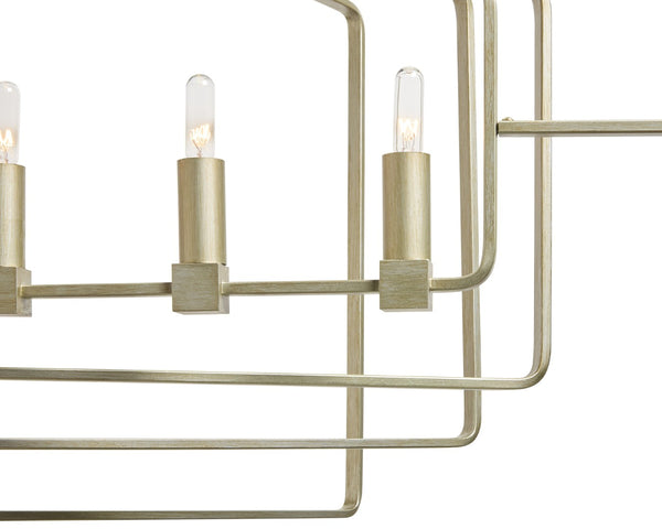Sunpan RAIDEN Chandelier - Modern Geometric Design in Champagne Gold for Dining Rooms & Entryways Lighting 107937