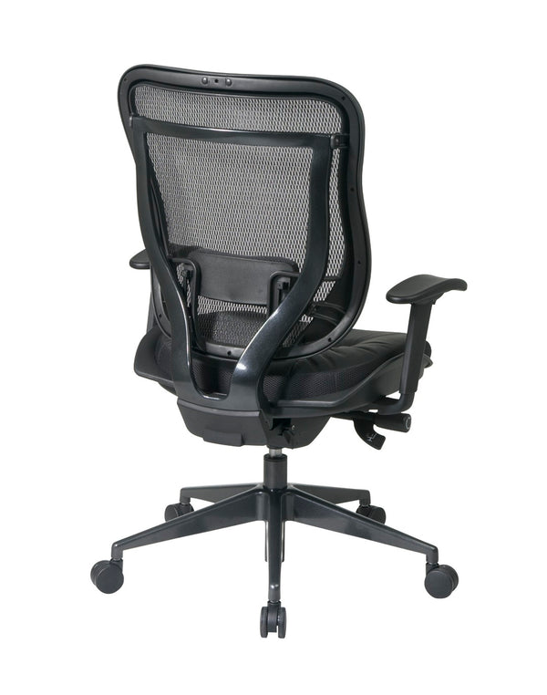 OSP Home Furnishings Executive Ergonomic Office Chair with Mesh Back Lumbar Support and Leather Seat Cushion 818-41G9C18P