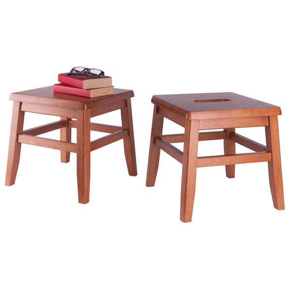 Winsome Wood Kaya 2-piece Lightweight Conductor Stool Set In Teak - Sturdy, Versatile & Perfect For Any Room! Teak Solid Wood 33210-winsome-wood
