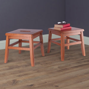 Winsome Wood Kaya 2-piece Lightweight Conductor Stool Set In Teak - Sturdy, Versatile & Perfect For Any Room! Teak Solid Wood 33210-winsome-wood