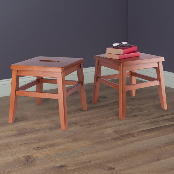 Winsome Wood Kaya 2-piece Lightweight Conductor Stool Set In Teak - Sturdy, Versatile & Perfect For Any Room! Teak Solid Wood 33210-winsome-wood