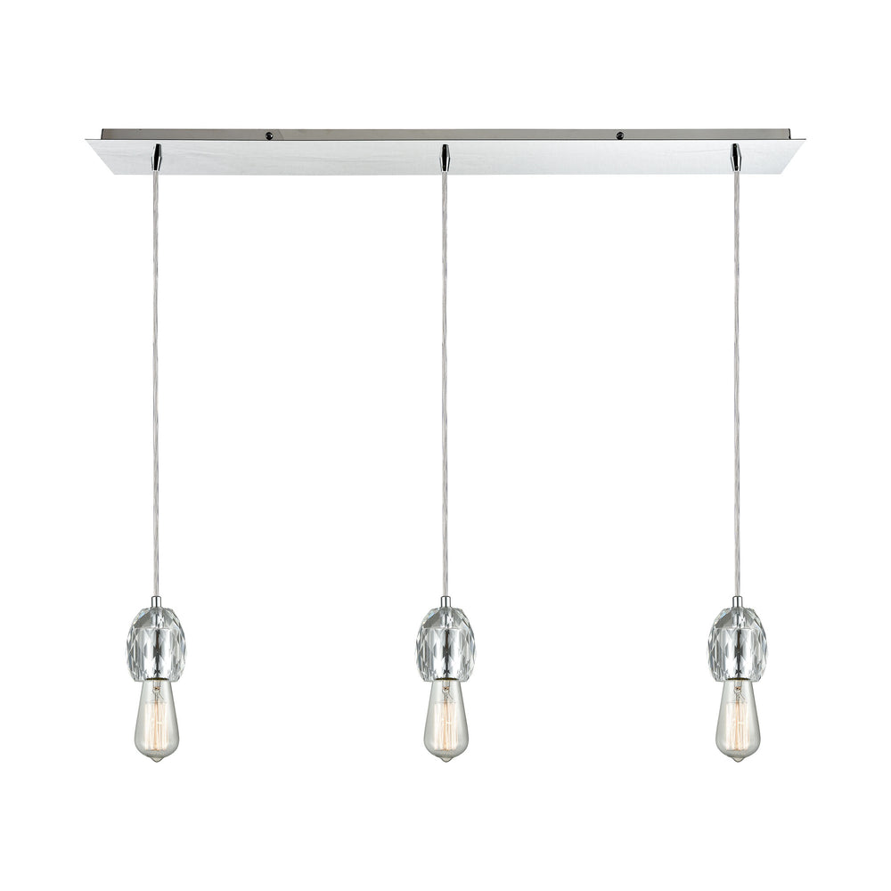 Socketholder 36'' Wide 3-Light Linear Pendant - Polished Chrome 32221/3LP Elk Lighting