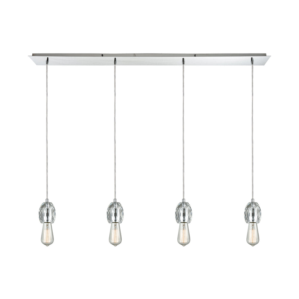 Socketholder 46'' Wide 4-Light Linear Pendant - Polished Chrome 32221/4LP Elk Lighting