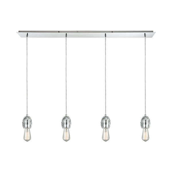 Socketholder 46'' Wide 4-Light Linear Pendant - Polished Chrome 33220/4LP Elk Lighting