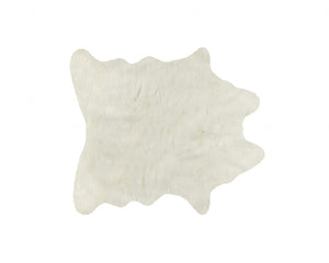 Homeroots 4' X 5' Off White Faux Cowhide Animal Print Cowhide Area Rug  Faux Cowhide 332248