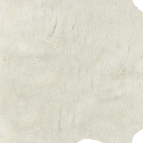Homeroots 4' X 5' Off White Faux Cowhide Animal Print Cowhide Area Rug  Faux Cowhide 332248