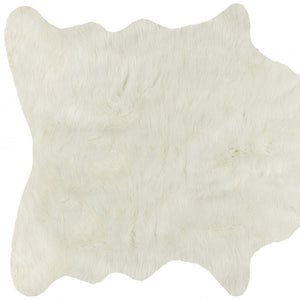 Homeroots 4' X 5' Off White Faux Cowhide Animal Print Cowhide Area Rug  Faux Cowhide 332248