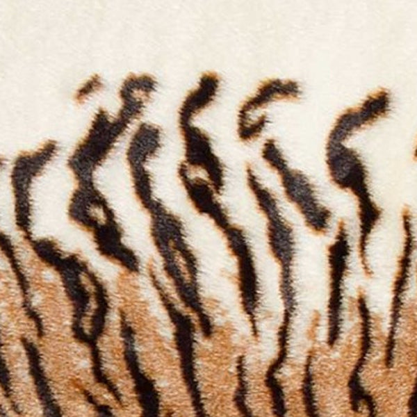 Homeroots 4' X 5' Brown And Black Faux Fur Tiger Print Shag Area Rug  Faux Fur 332249