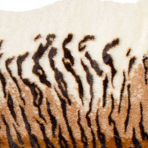 Homeroots 4' X 5' Brown And Black Faux Fur Tiger Print Shag Area Rug  Faux Fur 332249