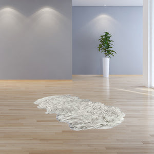 Homeroots 24" X 72" X 1.5" Grey Faux Sheepskin - Rug  Acrylic 332263