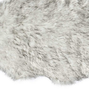 Homeroots 24" X 72" X 1.5" Grey Faux Sheepskin - Rug  Acrylic 332263