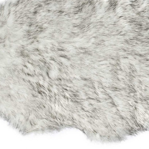 Homeroots 24" X 72" X 1.5" Grey Faux Sheepskin - Rug  Acrylic 332263