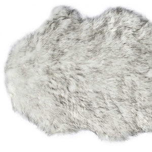 Homeroots 24" X 72" X 1.5" Grey Faux Sheepskin - Rug  Acrylic 332263